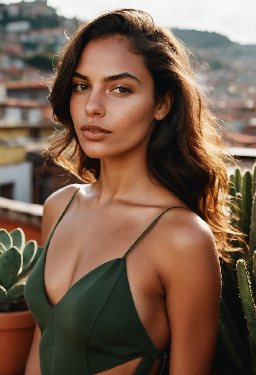 Luz en la azotea, cabello mojado por el agua
